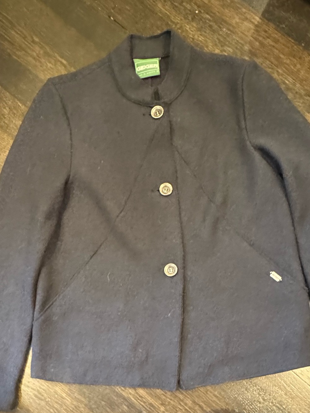 VTG Geiger of Austria Boiled Wool Jacket Gray + Hanger